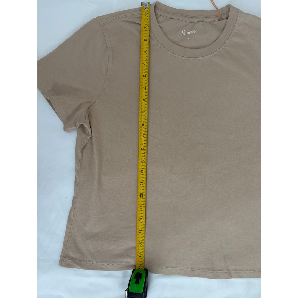 Quince Organic Cotton Cashmere Short Sleeve Sweater Tee Oatmeal Beige XL NWT - Picture 6 of 11